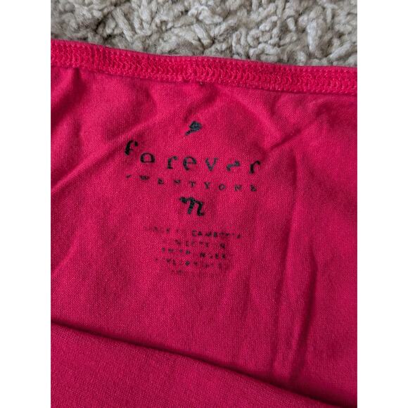 Y2K Forever 21 Babydoll Tank Top M Red-Pink Lace Cami Coquette Kawaii Barbie - Picture 3 of 8